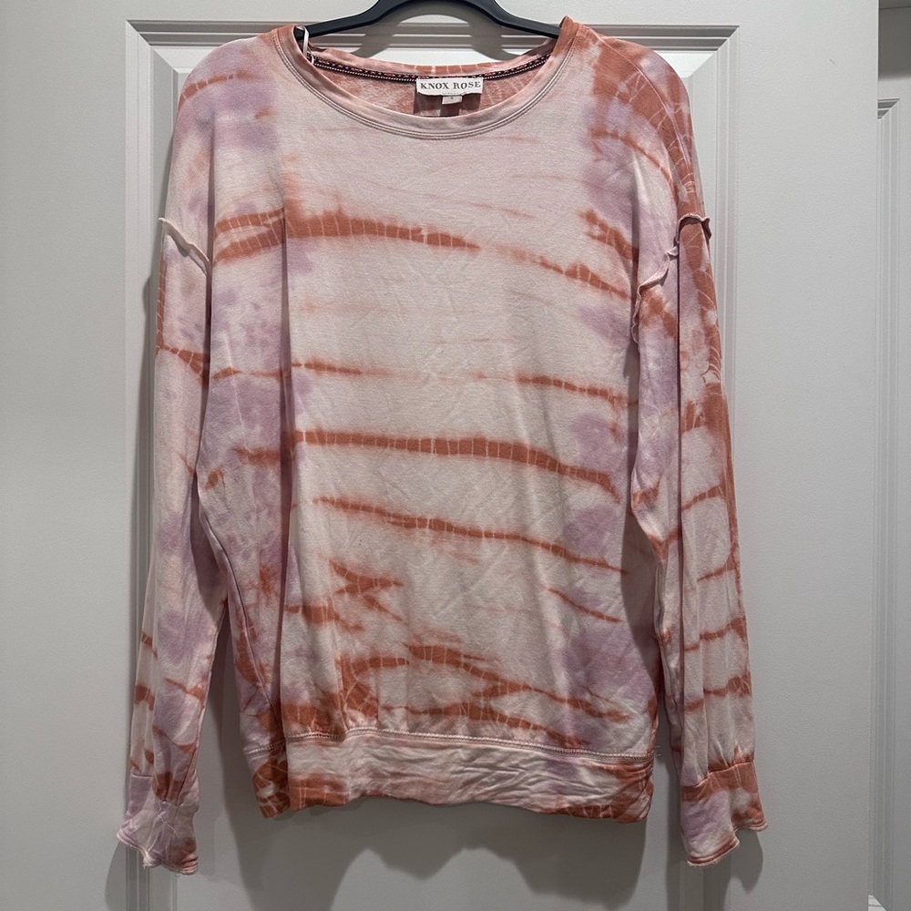 Knox Rose Women's Tie-Dye Sweater - Pink and Brown